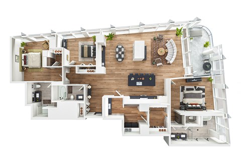 Floor plan for 3 beds, 3 baths, 2191 sqft